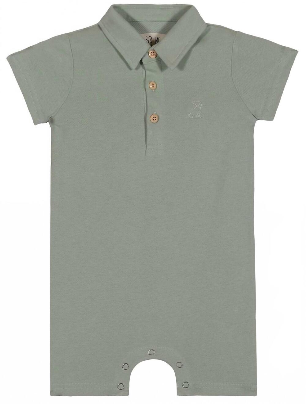 NEW ME & HENRY boys drift romper in sage pique